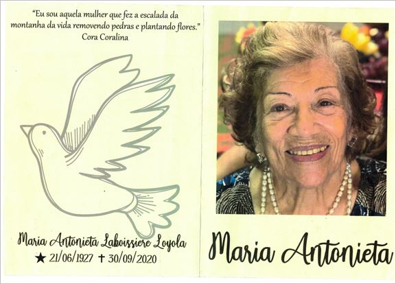 Homenagem à Sra. Maria Antonieta - Pomba do Espírito Santo
